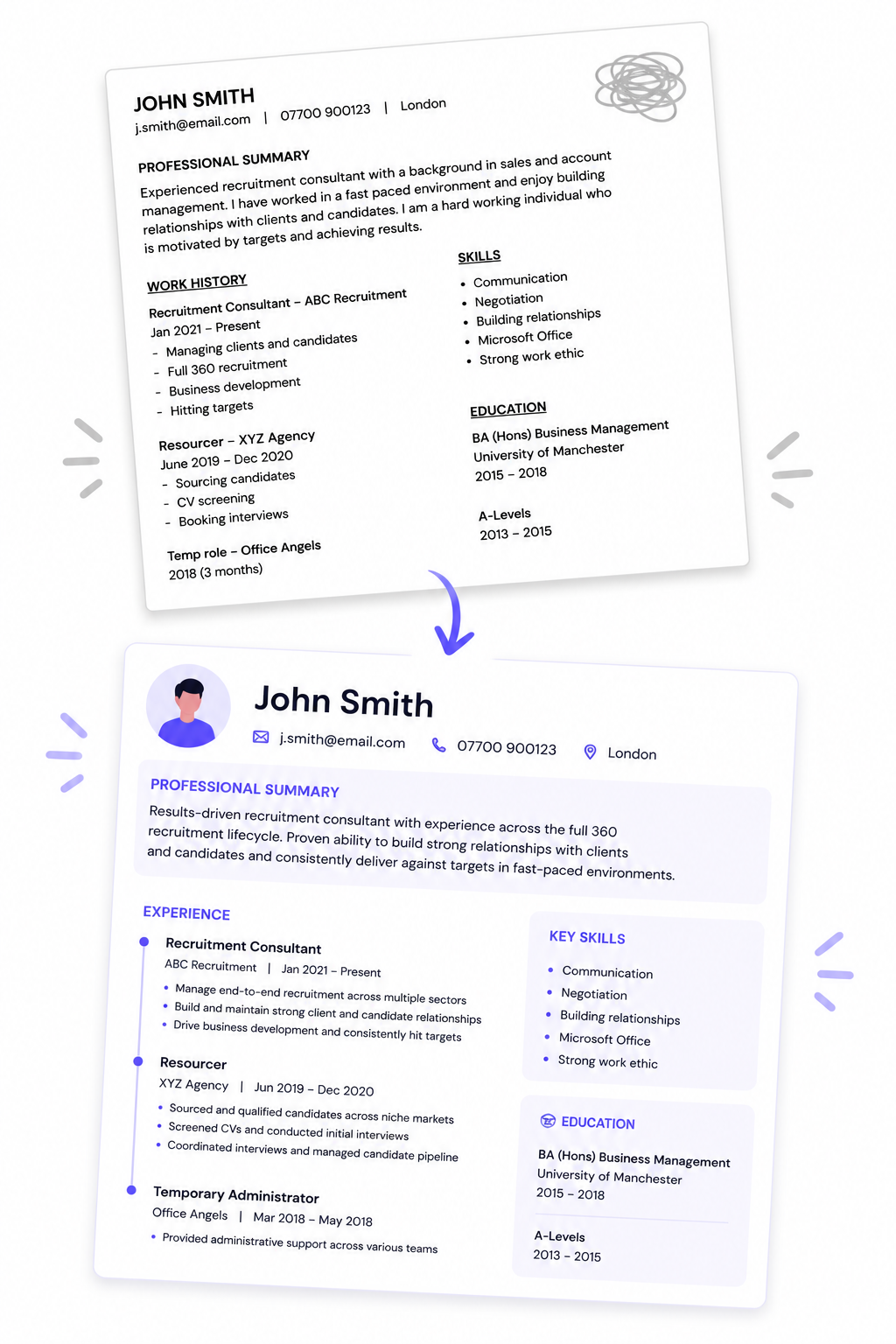 CV Parsing & Formatting product view in Imagine AI