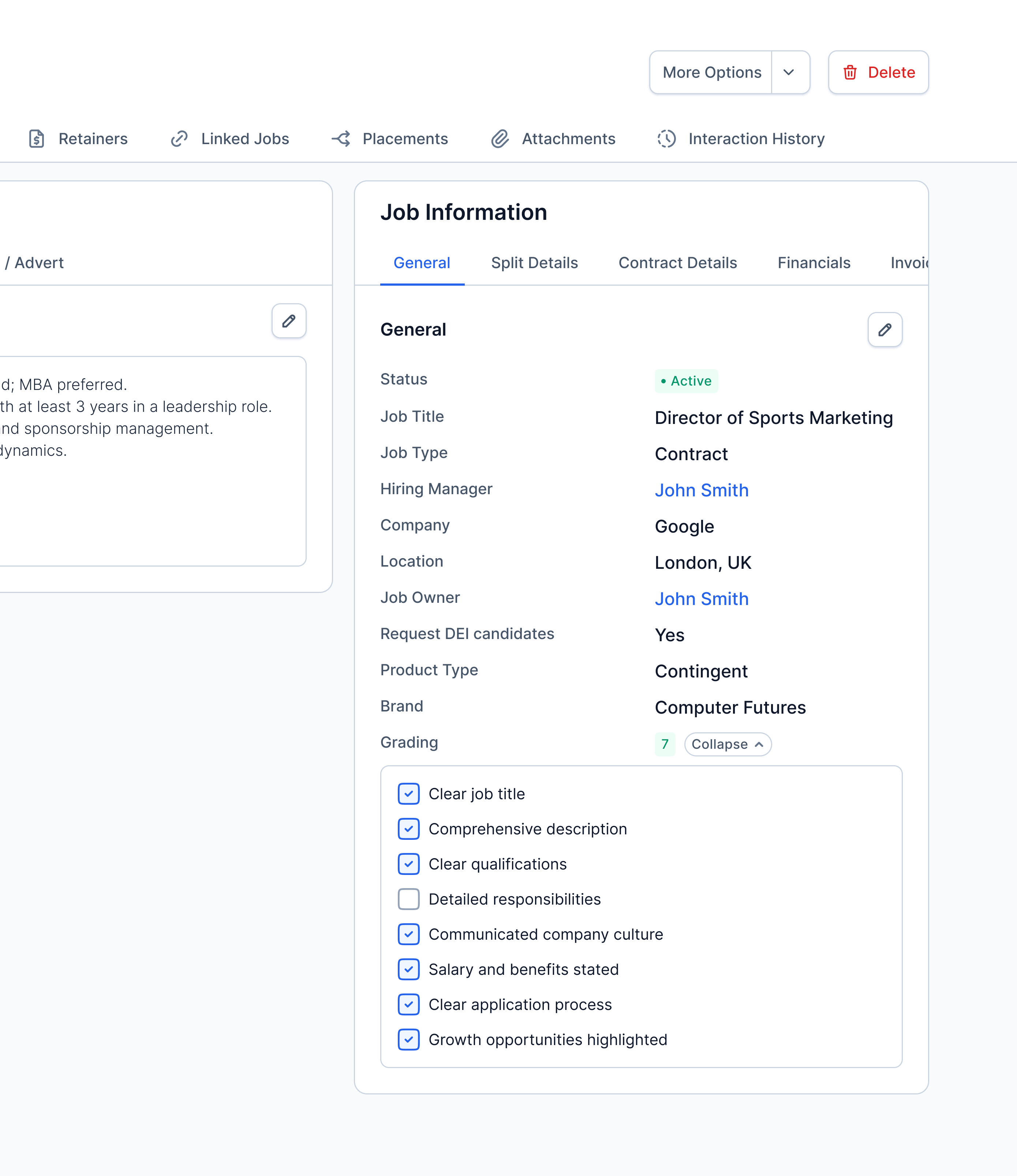 Job Grading & Qualification Framework product view in Imagine AI